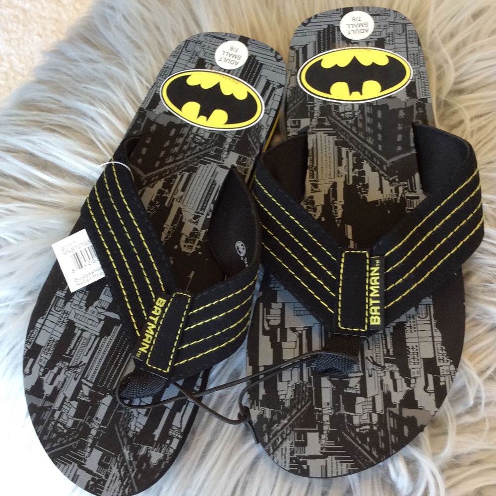 Batman Flip Flops Mens 7 8 Small New